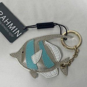 NWT RARE BRAHMIN ANGEL FISH ROBIN'S EGG SEA KEY CHAIN FOB PURSE BAG CHARM TASSEL